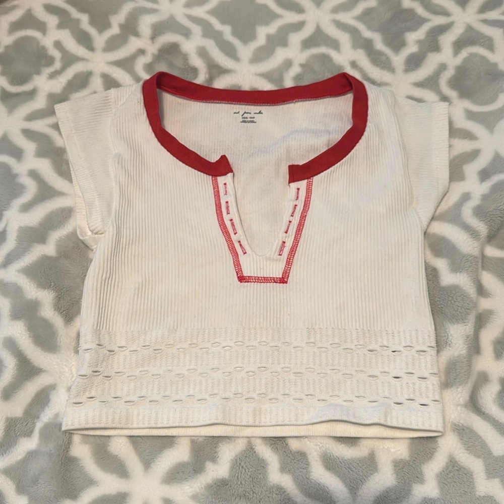 Urban outfitters out from under go for gold white and red seamless top size XS/S